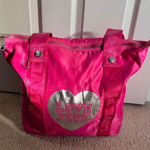 PINK Victoria's Secret Love pink large tote bag
